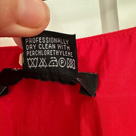 Etcetera Red Two Piece Pant Suit Jacket Full Zip Cotton Spandex Career Size 0 - Picture 15 of 16